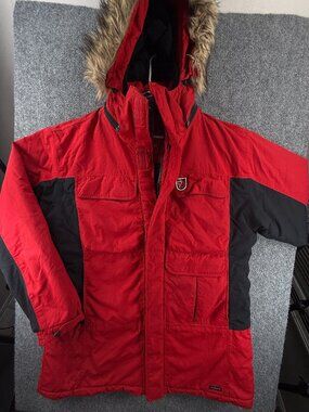 Fjallraven Kodiak Parka 83238 Winter Womens Jacket Parka Logo Red XL Hiking